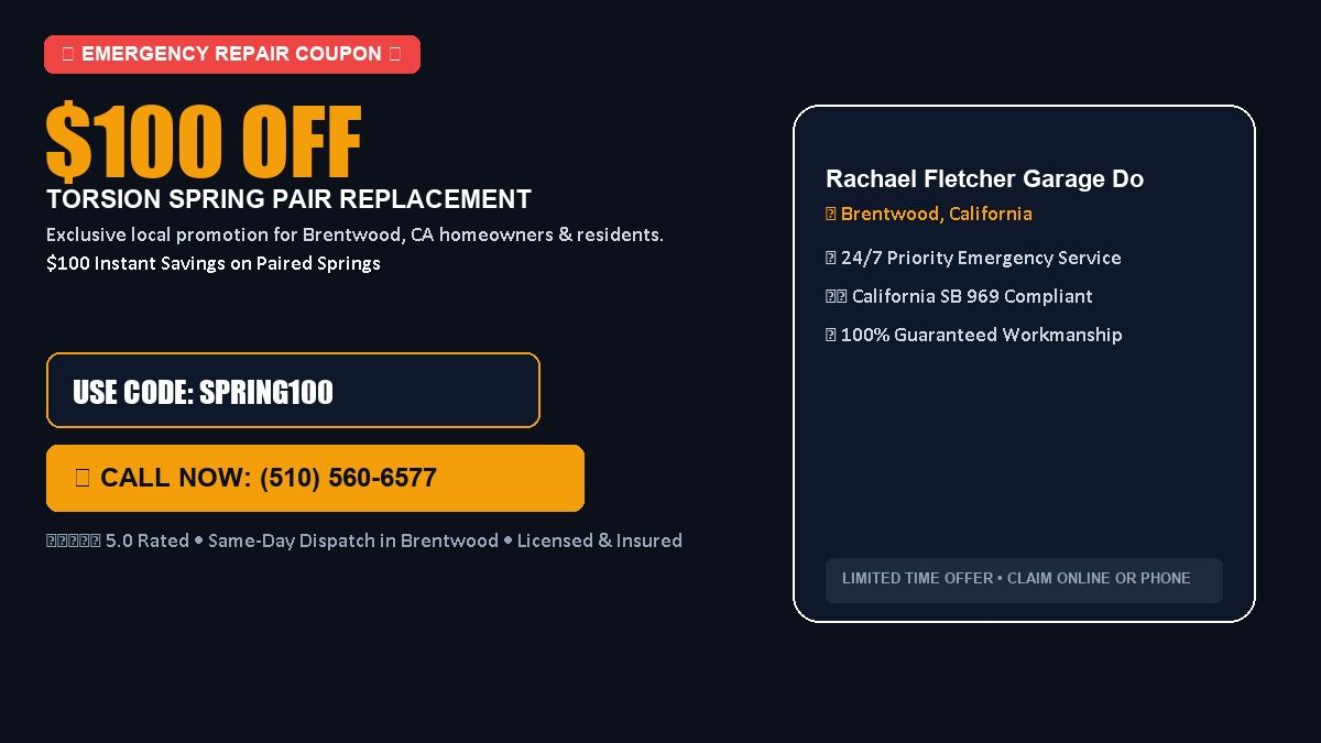 Rachael Fletcher Garage Door Services $100 OFF Dual Torsion Spring Replacement